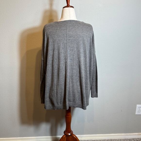 CAbi sweater brown/gray heathered Mushroom oversized long sleeve scoop neck Sz S - Picture 4 of 7